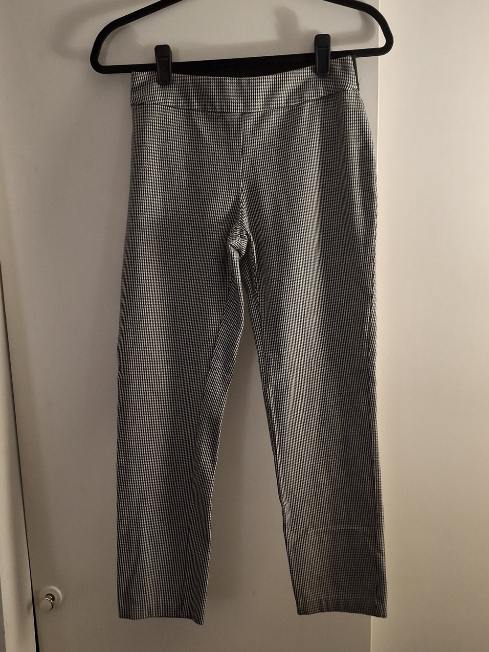 a new day Women's Black and White Check Straight Leg Ankle Pants